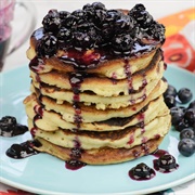 Pancakes With Blueberry Syrup