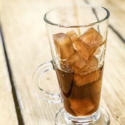 Latte With Ice Cubes