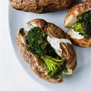 Cheesy Broccoli Loaded Baked Potatoes