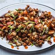 Smashed Potato Salad With Chorizo