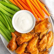 Buffalo Wings and Medium Wings With Carrots