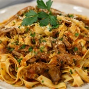 Spaghetti Bolognese With Polenta