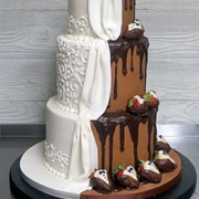 Half-And-Half Wedding Cake