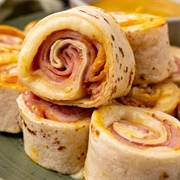 Ham and Marble Cheddar Naan Wrap With Sweet Chili Sauce