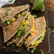 Spinach, Black Bean, and Chipotle Quesadilla