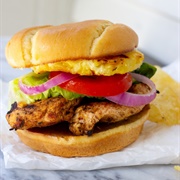 Pineapple Ring and Fried Chicken Sandwich