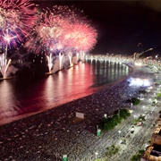 New Year&#39;s Eve on Copacabana Beach, Rio, Brazil