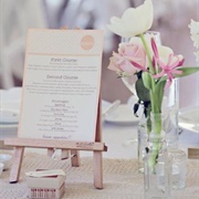 Menu on a Holder on Tables