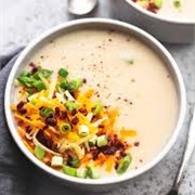 Baked Potato Soup With Bacon and Cheese