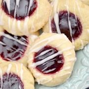 Raspberry Thumbprint Cookies With Icing