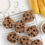 Banana Oat Almond Chocolate Chip Cookies