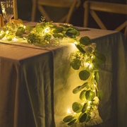 Greenery Runner With String of Lights