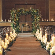 Candle-Lined Aisle for Wedding