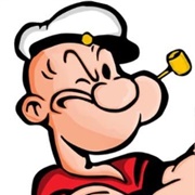 How Is Popeye Holding His Pipe?