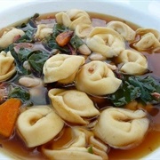 Tortellini Soup With Pancetta and Spinach