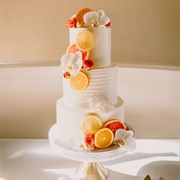 Wedding Cake Decorated With Fruit