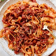 Linguine and Meat Sauce