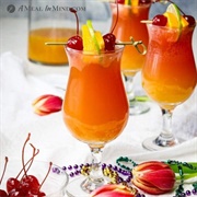 Mocktail - Orange Pineapple Pear Peach and Lemon Juice and Grenadine