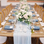 Chiffon Table Runner at Wedding