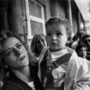 A Woman Cries as Her Son Is Evacuated From Sarajevo (Todd Stoddart)