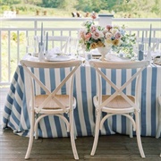 Stripes on Wedding Reception Linens