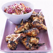 Wings With Coleslaw