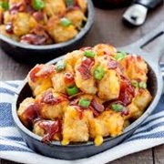 Bbq Loaded Tots With Bbq Sauce and Cheddar