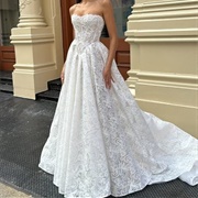 Pearls and Lace Wedding Dress