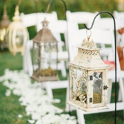 Hanging Lanterns Along Aisle