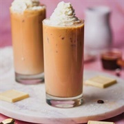 Iced White Chocolate Strawberry Coffee With Whipped Cream