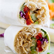 Teriyaki Chicken Rice Naan Wrap