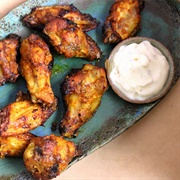 Wings With Mango Chili Dip