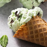 Mint Choc Chip Ice Cream Cone