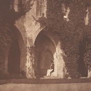 The Ancient Vestry: Calvert Jones in the Cloisters at Lacock Abbey (William Henry Fox Talbot)