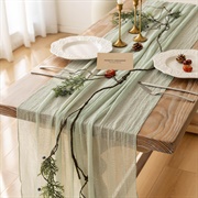 Cheesecloth Table Runner at Reception