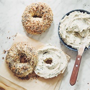 Bagel With Garlic and Herb Cream Cheese