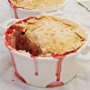 Elderflower Apple Strawberry and Raspberry Crumble