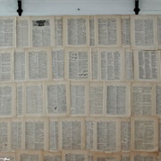 Book Page Wall at Wedding