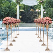 Wedding Aisle Lined With Vases