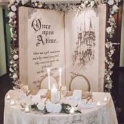 Book Backdrop at Wedding