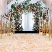 Flower Petal Aisle at Ceremony