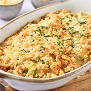 Vegetable Mămăliga and Marble Cheddar Casserole