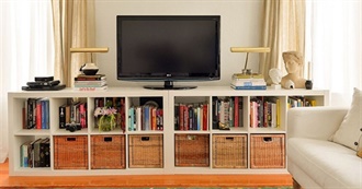 Books on the Shelves on Mary&#39;s TV Stand