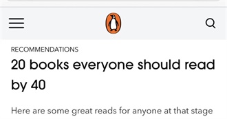 Penguin&#39;s 20 Books Everyone Should Read by 40