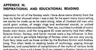 Appendix N: A List of Books That Inspired the Creation of Dungeons &amp; Dragons